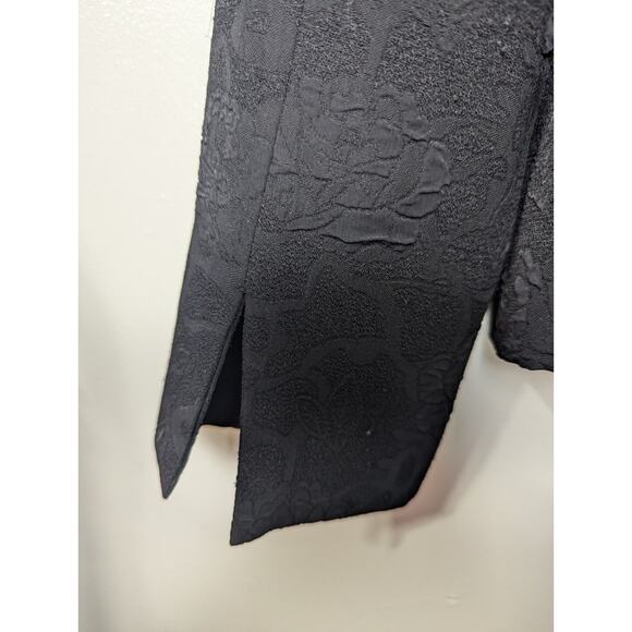 Blacker by Stanley Blacker Blazer Womens Size 14 Black Textured Jacket  Buttons - Picture 8 of 10